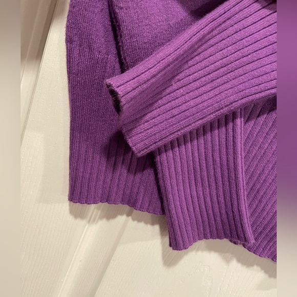 French Connection Size S Purple Rolled Mock Neck Long Sleeve Pullover Sweater - Picture 5 of 11